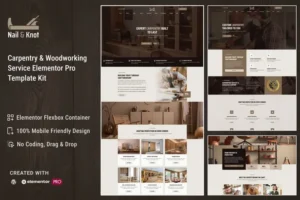 Mua Nail&Knot - Carpentry & Woodworking Service Elementor Pro Template Kit giá rẻ