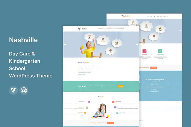 Mua Nashville - Day Care & Kindergarten WP Theme giá rẻ