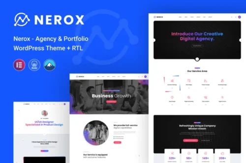 Mua Nerox - Agency & Portfolio WordPress Theme + RTL giá rẻ
