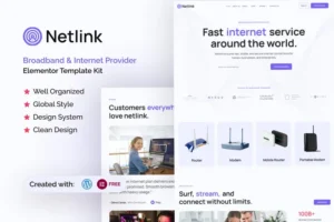 Mua Netlink - Broadband & Internet Provider Elementor Template Kit giá rẻ