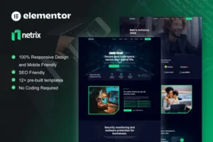 Mua Netrix - Cyber Security Services Elementor Template Kit giá rẻ