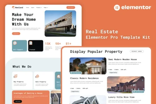 Mua Newland - Real Estate Elementor Pro Template Kit giá rẻ