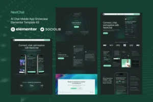 Mua NextChat - AI Chat Mobile App Showcase Elementor Template Kit giá rẻ