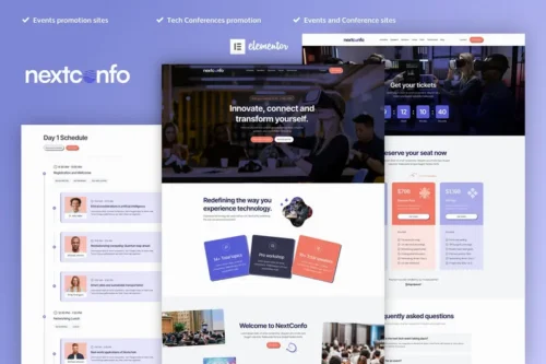 Mua NextConfo - Events & Conference Elementor Pro Template Kit giá rẻ