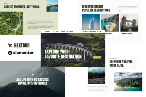 Mua Nextour - Tour Guide & Travel Agency Elementor Template Kit giá rẻ
