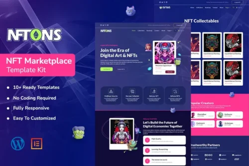 Mua NFTONS - NFT Service & Crypto Currency Elementor Template Kit giá rẻ