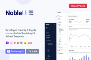 Mua NobleUI - HTML Bootstrap 5 Admin Template giá rẻ