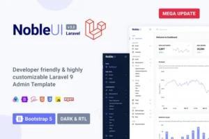 Mua NobleUI - Laravel Admin Template giá rẻ