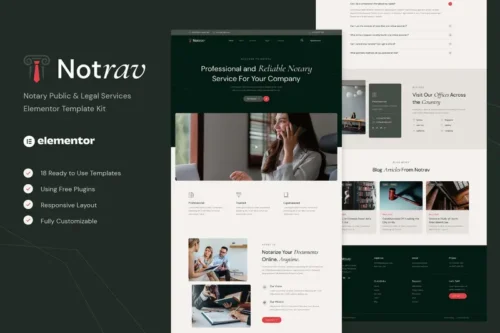 Mua Notrav - Notary Public & Legal Services Elementor Template Kit giá rẻ
