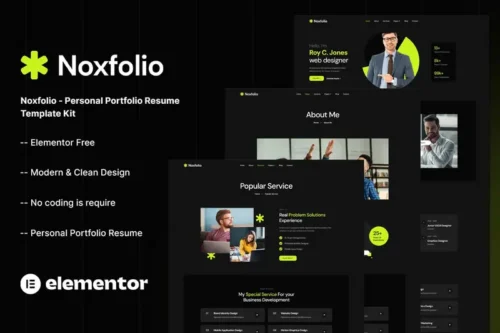 Mua Noxfolio - Personal Portfolio Resume Elementor Template Kit giá rẻ