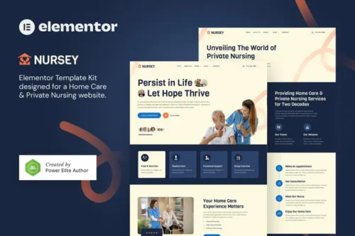 Mua Nursey – Home Care Agency & Private Nursing Elementor Template Kit giá rẻ