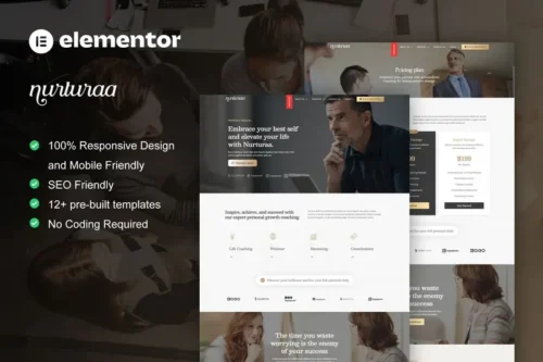 Mua Nurturaa - Life Coach & Motivator Elementor Pro Template Kit giá rẻ
