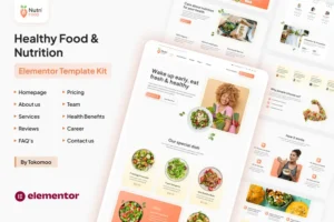 Mua Nutri Food - Healthy Food & Nutrition Elementor Pro Template Kit giá rẻ