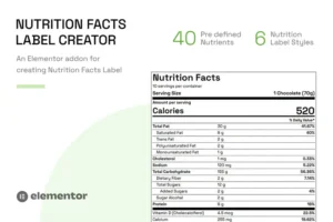 Mua Nutrition Facts Label Creator (Elementor Addon) giá rẻ