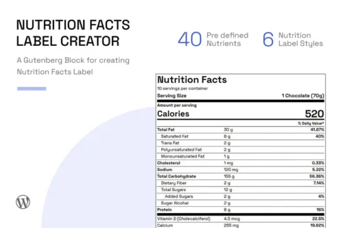 Mua Nutrition Facts Label Creator (Gutenberg Block) giá rẻ