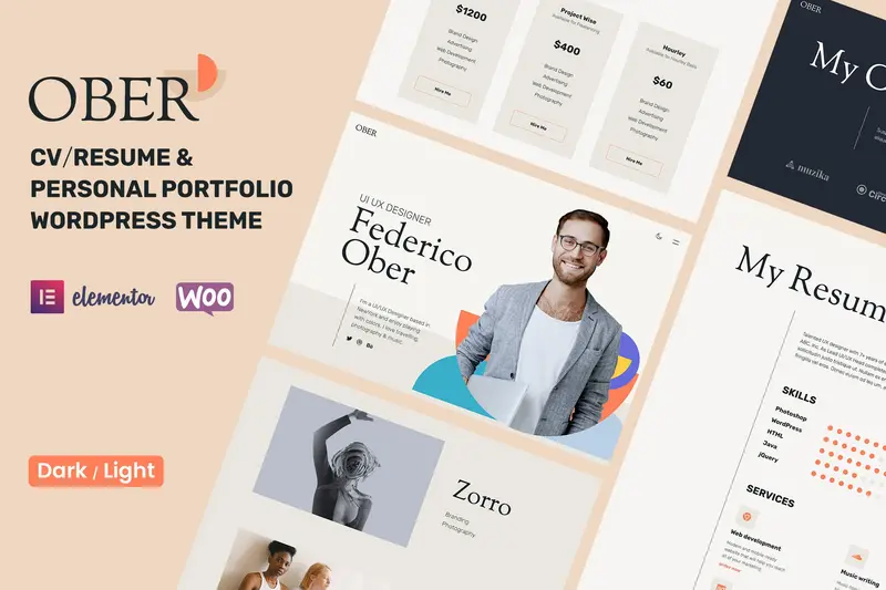 Mua OBER - Personal Portfolio Resume WordPress Theme giá rẻ