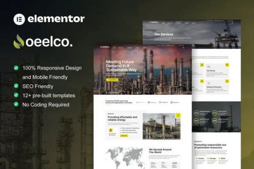 Mua Oeelco - Oil Company & Industrial Elementor Template Kit giá rẻ