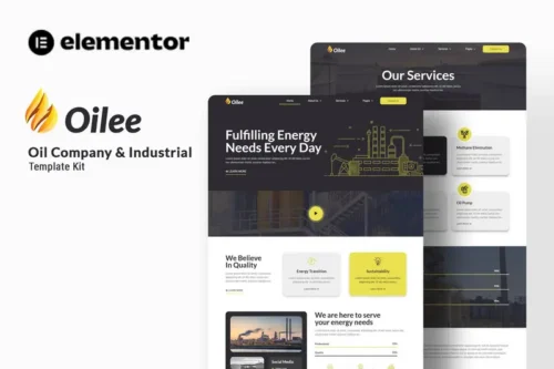 Mua Oilee - Oil Company & Industrial Company Elementor Template Kit giá rẻ