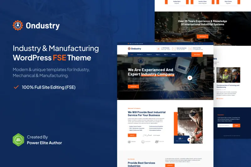 Mua Ondustry – Industry & Manufacturing FSE WordPress giá rẻ