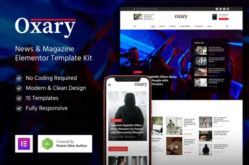 Mua Oxary – News & Magazine Elementor Template Kit giá rẻ
