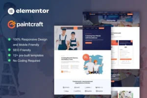 Mua PaintCraft - Painting & Wallpapering Service Elementor Template Kit giá rẻ