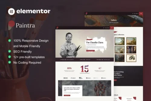 Mua Paintra - Creative Artist & Painter Elementor Pro Template Kit giá rẻ