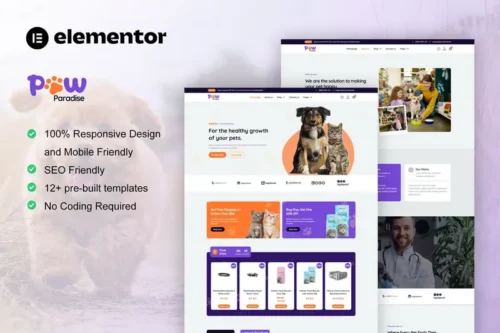 Mua PawParadise - WooCommerce Pet Shop Elementor Template Kit giá rẻ