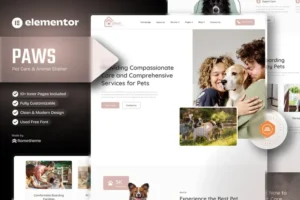 Mua Paws - Pet Care and Animal Shelter Elementor Template Kit giá rẻ