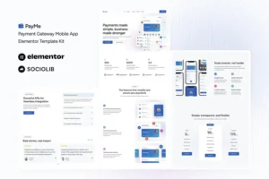 Mua PayMe - Payment Gateway Mobile App Elementor Template Kit giá rẻ