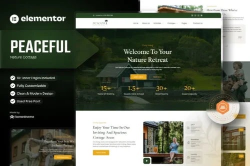 Mua Peaceful - Nature Cottage Elementor Template Kit giá rẻ