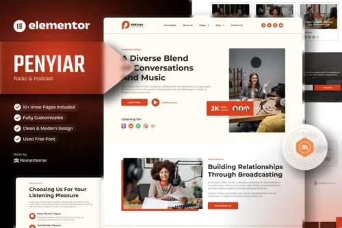Mua Penyiar - Radio & Podcast Elementor Template Kit giá rẻ