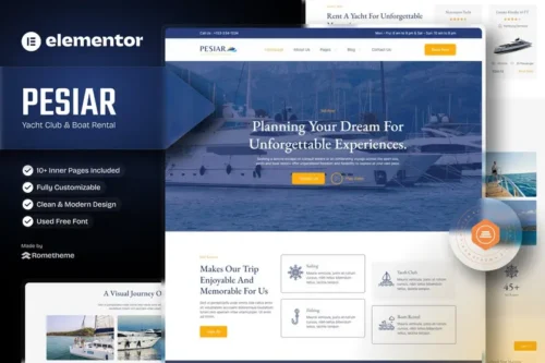 Mua Pesiar - Yacht Club & Boat Rental Elementor Template Kit giá rẻ