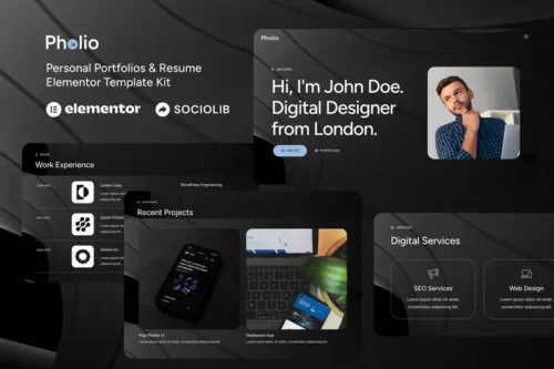 Mua Pholio - Personal Portfolios & Resume Elementor Template Kit giá rẻ