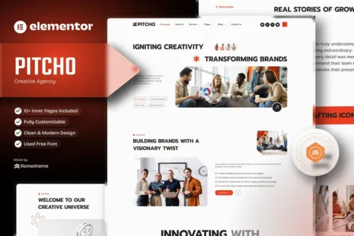 Mua Pitcho - Creative Agency Elementor Template Kit giá rẻ