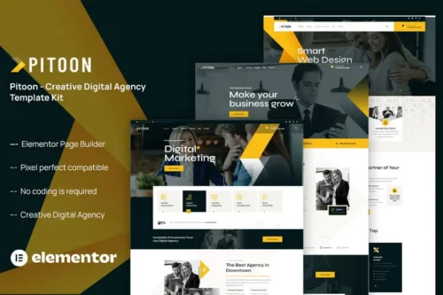 Mua Pitoon - Creative Digital Agency Elementor Template Kit giá rẻ