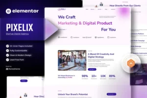 Mua Pixelix - Startup Digital Agency Elementor Template Kit giá rẻ