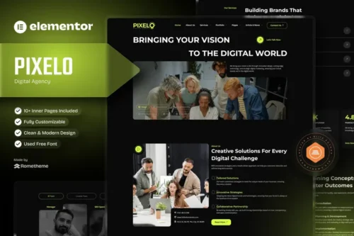 Mua Pixelo - Digital Agency Elementor Template Kit giá rẻ