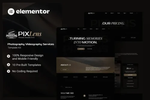 Mua Pixlens - Photography Videography Services Elementor Template Kit giá rẻ