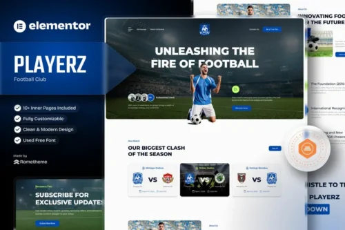 Mua Playerz - Football Team & Sports Club Elementor Template Kit giá rẻ