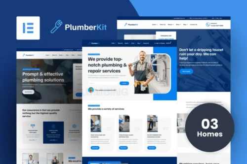Mua PlumberKit - Plumbing Services Elementor Pro Template Kit giá rẻ