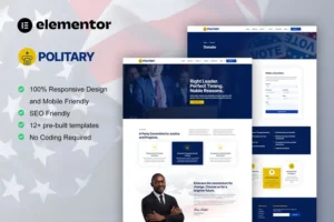 Mua Politary - Politician & Public Servant Elementor Pro Template Kit giá rẻ