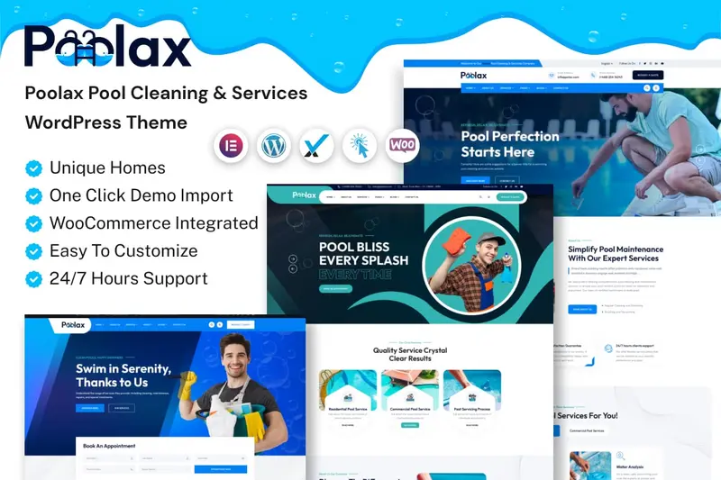 Mua Poolax – Pool Cleaning & Services WordPress Theme giá rẻ