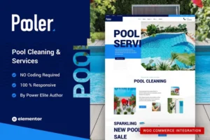 Mua Pooler - Swimming Pool Cleaning Services Elementor Pro Template Kit giá rẻ