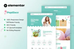Mua PopGlace - Ice Cream Shop Elementor Template Kit giá rẻ