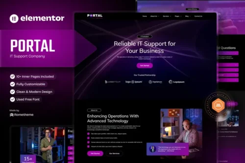 Mua Portal - IT Company Elementor Template Kit giá rẻ