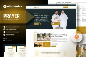 Mua Prayer - Umrah & Hajj Tour Travel Elementor Template Kit giá rẻ