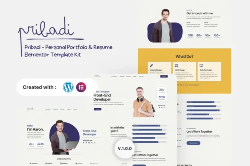 Mua Pribadi - Personal Portfolio & Resume Elementor Template Kit giá rẻ