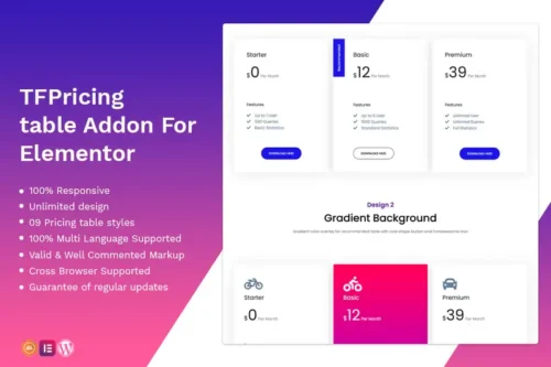 Mua Pricing Table addon - widget for Elementor giá rẻ