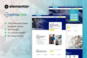 Mua PrimaCare - Finance & Insurance Company Elementor Pro Template Kit giá rẻ