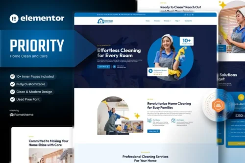 Mua Priority - Home Clean and Care Elementor Template Kit giá rẻ